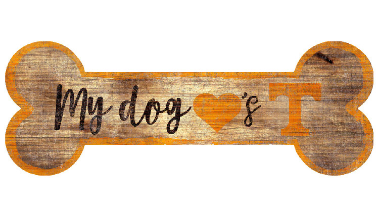 Tennessee Volunteers Sign Wood 6x12 Dog Bone Shape