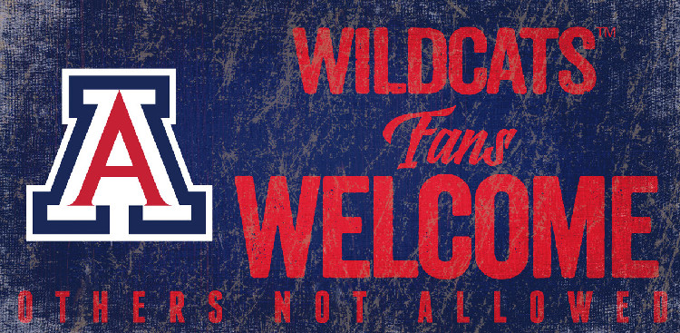 Arizona Wildcats Wood Sign Fans Welcome 12x6