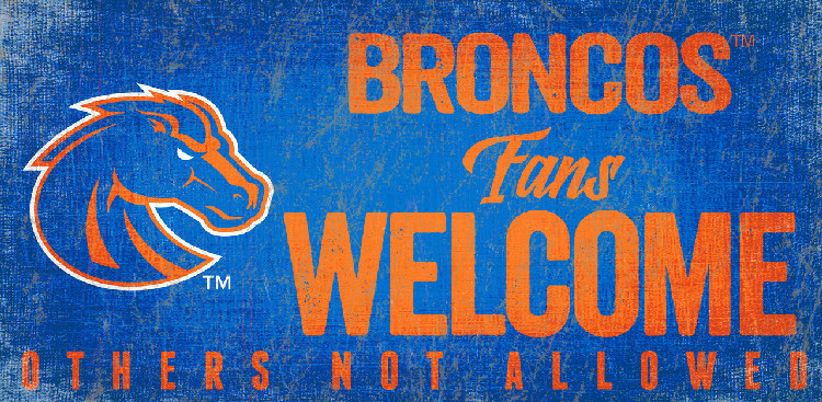 Boise State Broncos Wood Sign Fans Welcome 12x6