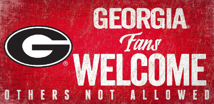 Georgia Bulldogs Wood Sign Fans Welcome 12x6