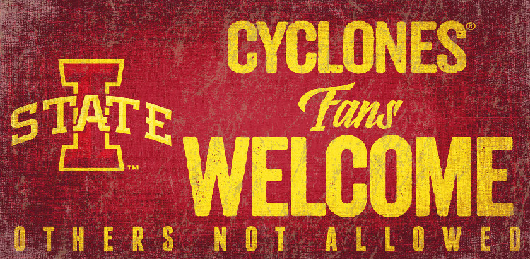 Iowa State Cyclones Wood Sign Fans Welcome 12x6