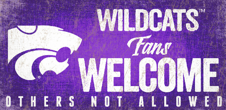 Kansas State Wildcats Wood Sign Fans Welcome 12x6