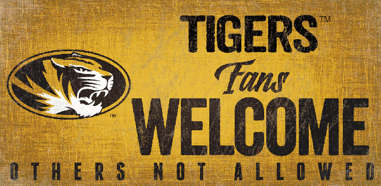 Missouri Tigers Wood Sign Fans Welcome 12x6