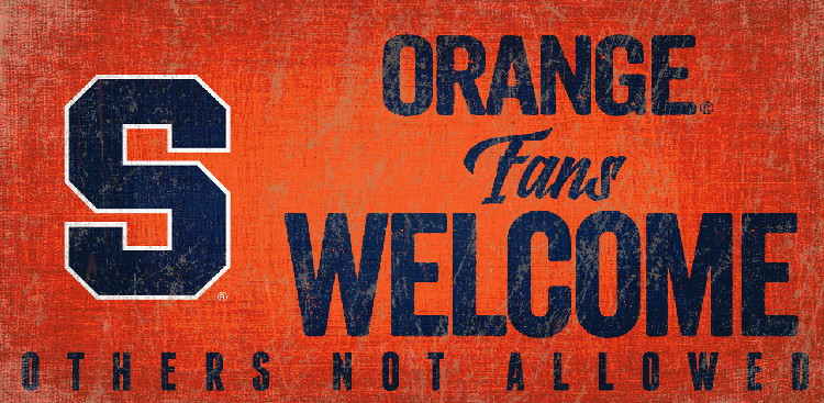 Syracuse Orange Wood Sign Fans Welcome 12x6