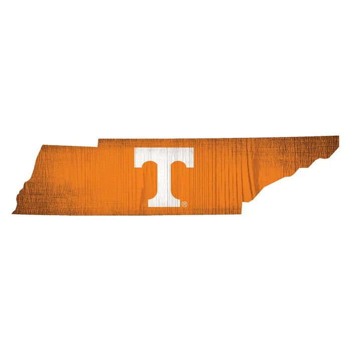 Tennessee Volunteers Sign Wood 12 Inch Team Color State Shape Design