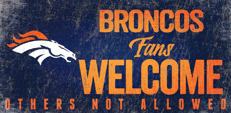 Denver Broncos Wood Sign Fans Welcome 12x6