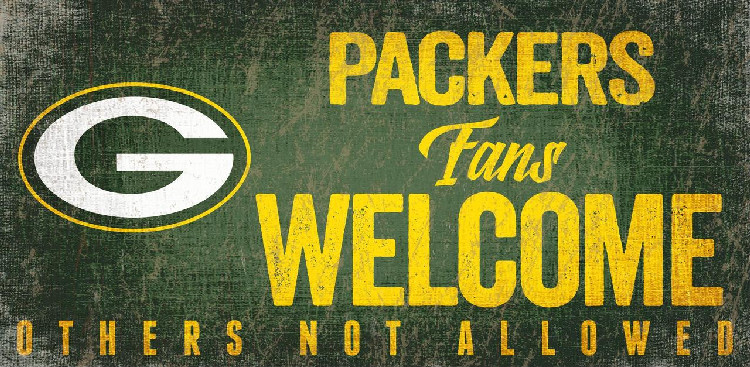 Green Bay Packers Wood Sign Fans Welcome 12x6