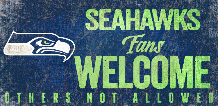 Seattle Seahawks Wood Sign Fans Welcome 12x6