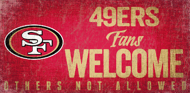 San Francisco 49ers Wood Sign Fans Welcome 12x6