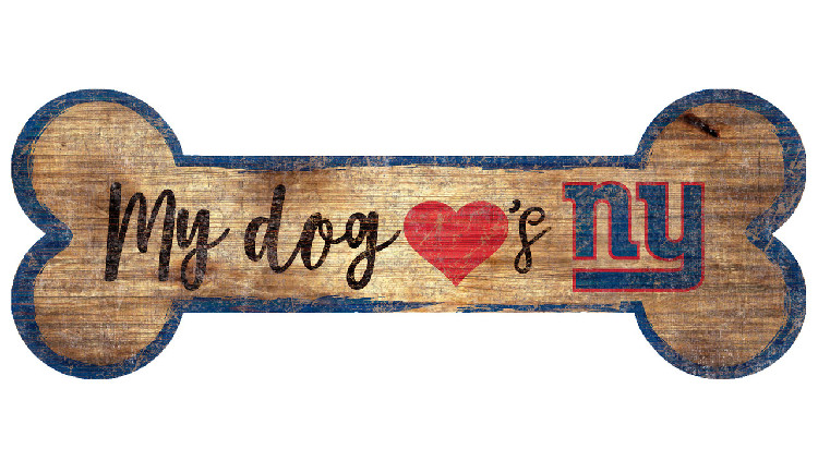 New York Giants Sign Wood 6x12 Dog Bone Shape