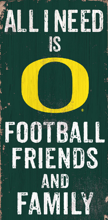Oregon Ducks Sign Wood 6x12 Football Friends and Family Design Color