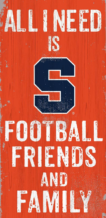 Syracuse Orange Sign Wood 6x12 Football Friends and Family Design Color