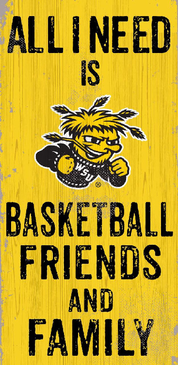 Wichita State Shockers Sign Wood 6x12 Football Friends and Family Design Color