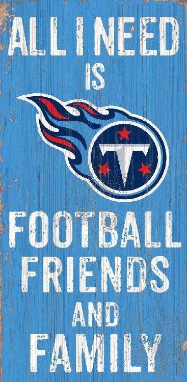 Tennessee Titans Sign Wood 6x12 Football Friends and Family Design Color