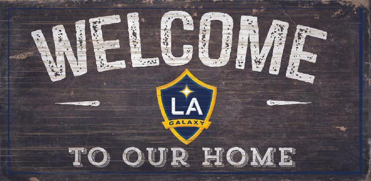 LA Galaxy Sign Wood 6x12 Welcome To Our Home Design