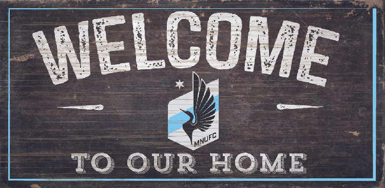 Minnesota United FC Sign Wood 6x12 Welcome To Our Home Design