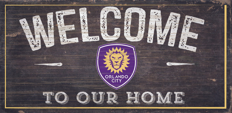 Orlando City SC Sign Wood 6x12 Welcome To Our Home Design