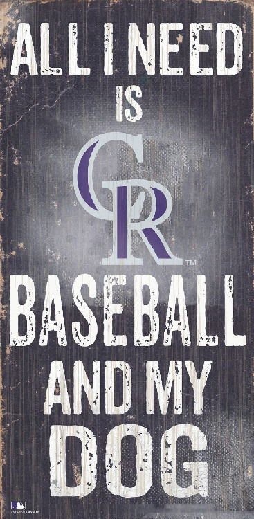 Colorado Rockies Sign Wood 6x12 Baseball and Dog Design