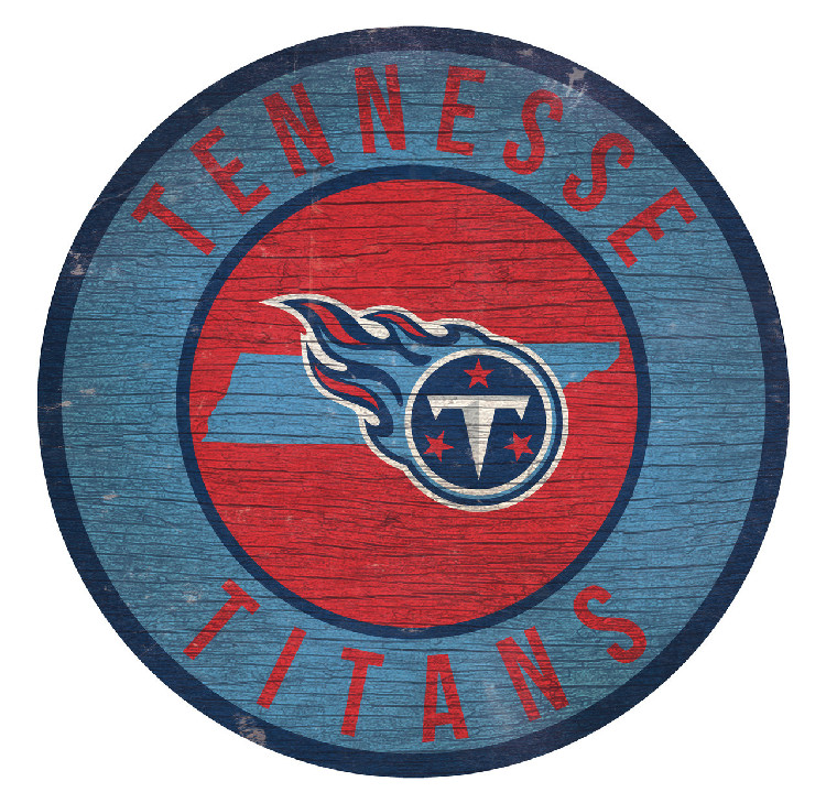 Tennessee Titans Sign Wood 12 Inch Round State Design