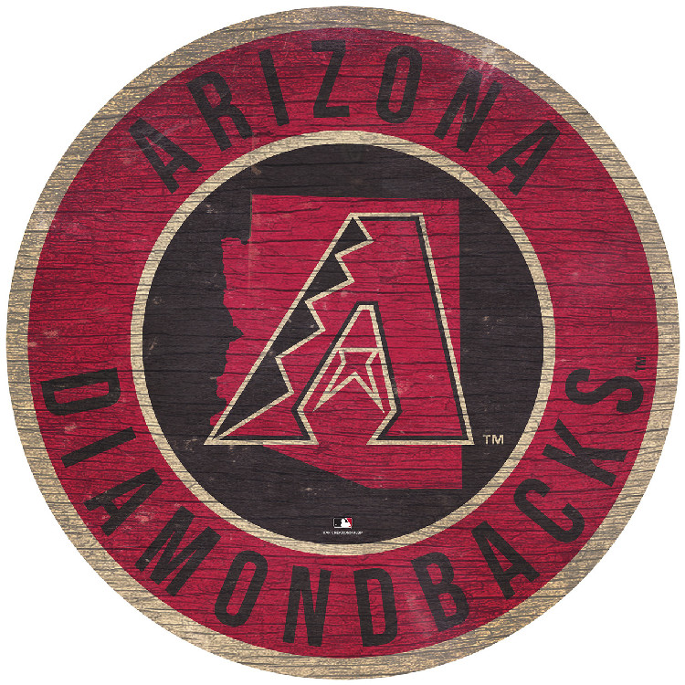 Arizona Diamondbacks Sign Wood 12 Inch Round State Design