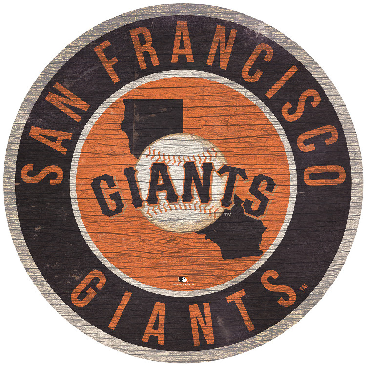 San Francisco Giants Sign Wood 12 Inch Round State Design