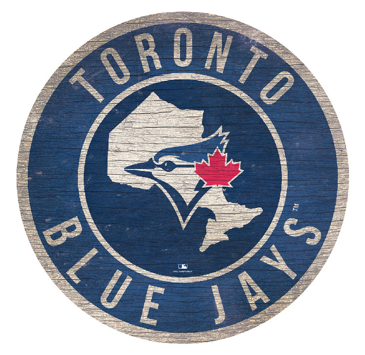 Toronto Blue Jays Sign Wood 12 Inch Round State Design