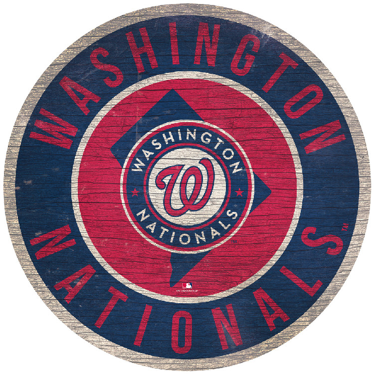 Washington Nationals Sign Wood 12 Inch Round State Design