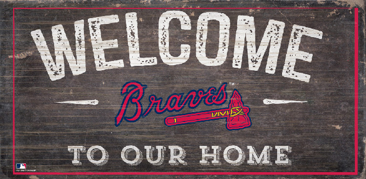 Atlanta Braves Sign Wood 6x12 Welcome To Our Home Design