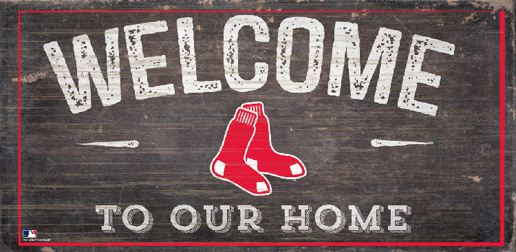 Boston Red Sox Sign Wood 6x12 Welcome To Our Home Design