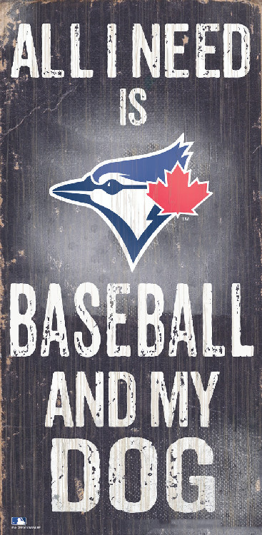 Toronto Blue Jays Sign Wood 6x12 Baseball and Dog Design