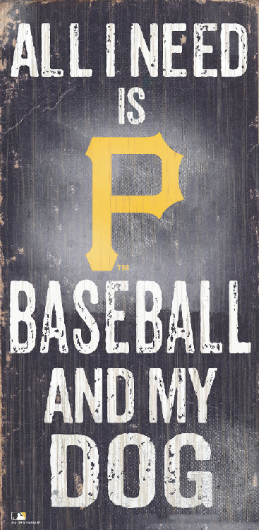 Pittsburgh Pirates Sign Wood 6x12 Baseball and Dog Design