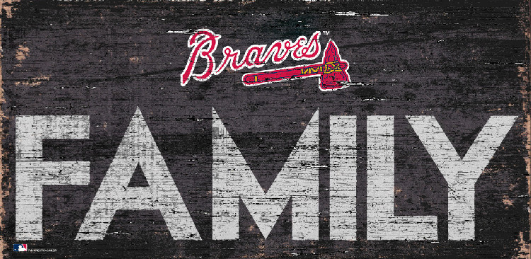 Atlanta Braves Sign Wood 12x6 Family Design