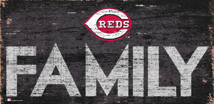 Cincinnati Reds Sign Wood 12x6 Family Design