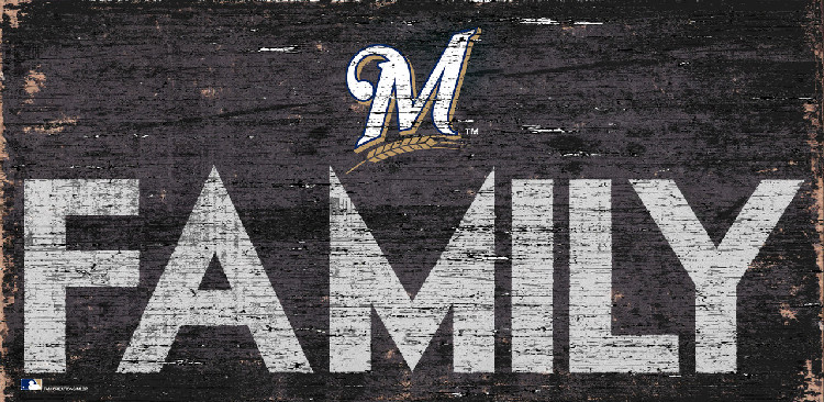 Milwaukee Brewers Sign Wood 12x6 Family Design