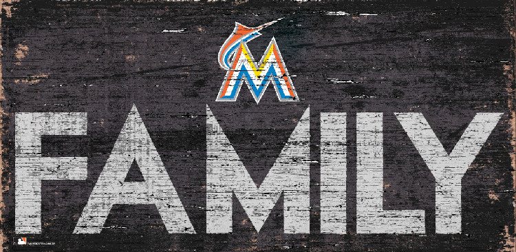 Miami Marlins Sign Wood 12x6 Family Design