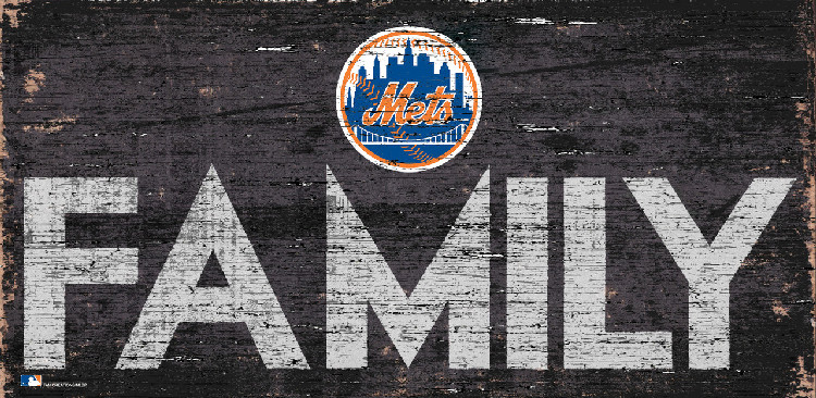 New York Mets Sign Wood 12x6 Family Design