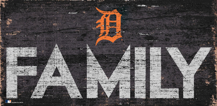 Detroit Tigers Sign Wood 12x6 Family Design