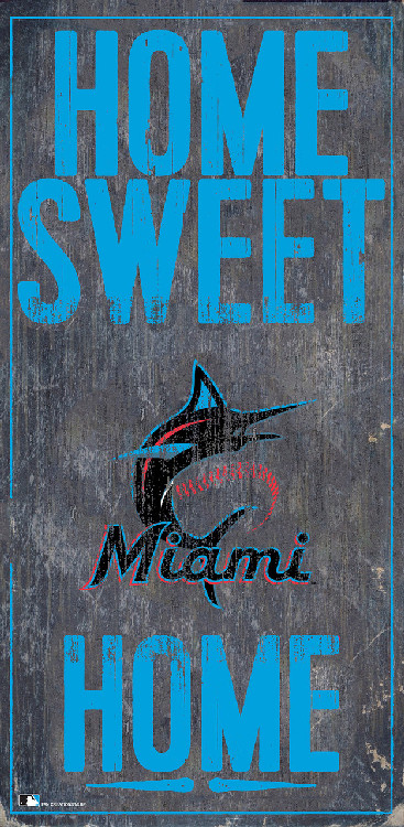 Miami Marlins Sign Wood 6x12 Home Sweet Home Design