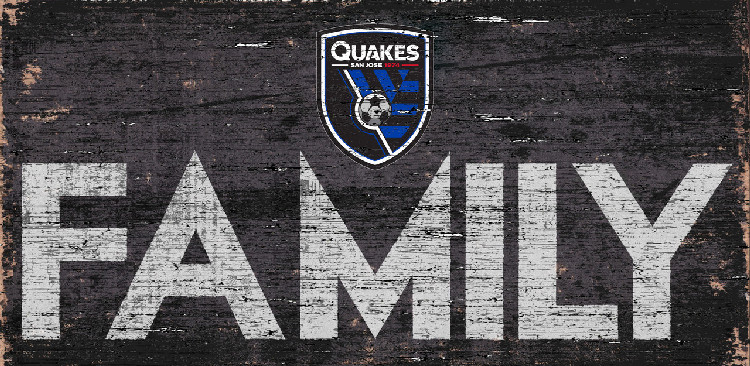 San Jose Earthquakes Sign Wood 12x6 Family Design