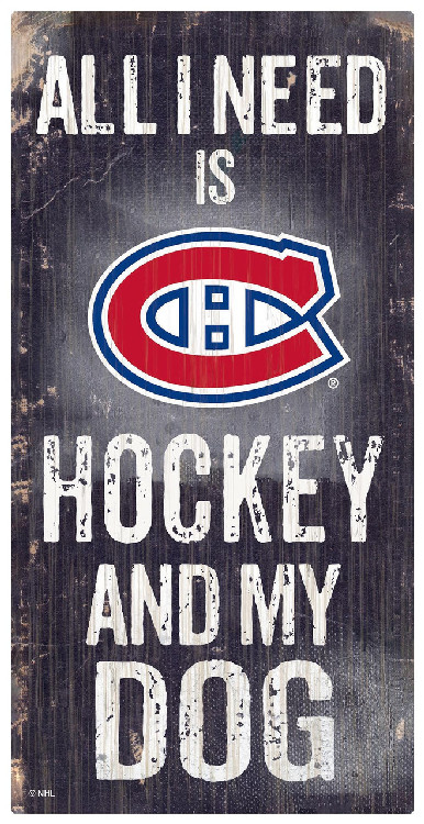 Montreal Canadiens Sign Wood 6x12 Hockey and Dog Design