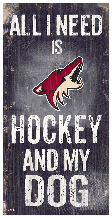 Arizona Coyotes Sign Wood 6x12 Hockey and Dog Design