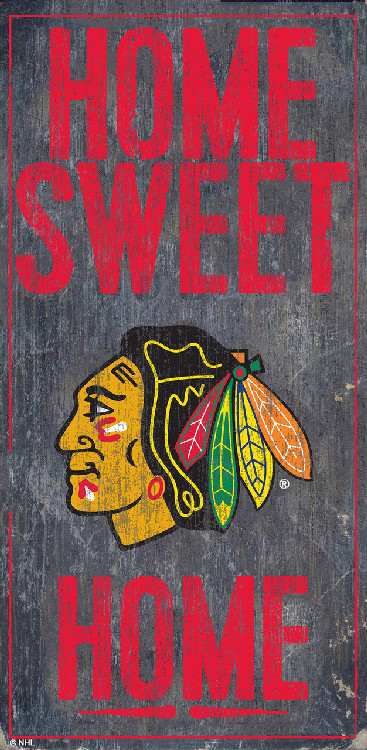 Chicago Blackhawks Sign Wood 6x12 Home Sweet Home Design