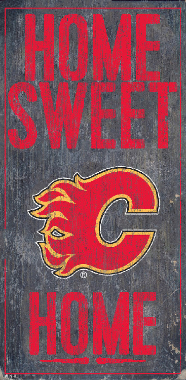 Calgary Flames Sign Wood 6x12 Home Sweet Home Design