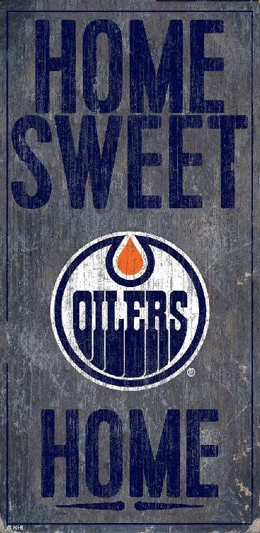 Edmonton Oilers Sign Wood 6x12 Home Sweet Home Design