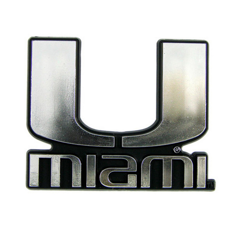Miami Hurricanes Auto Emblem - Silver