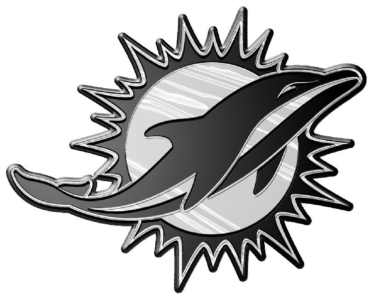 Miami Dolphins Auto Emblem - Silver