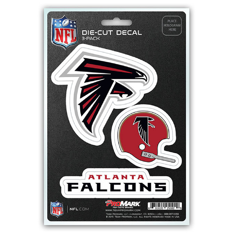 Atlanta Falcons Decal Die Cut Team 3 Pack