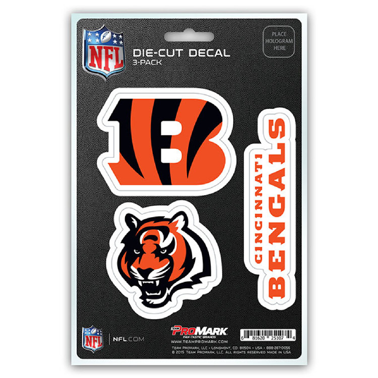 Cincinnati Bengals Decal Die Cut Team 3 Pack