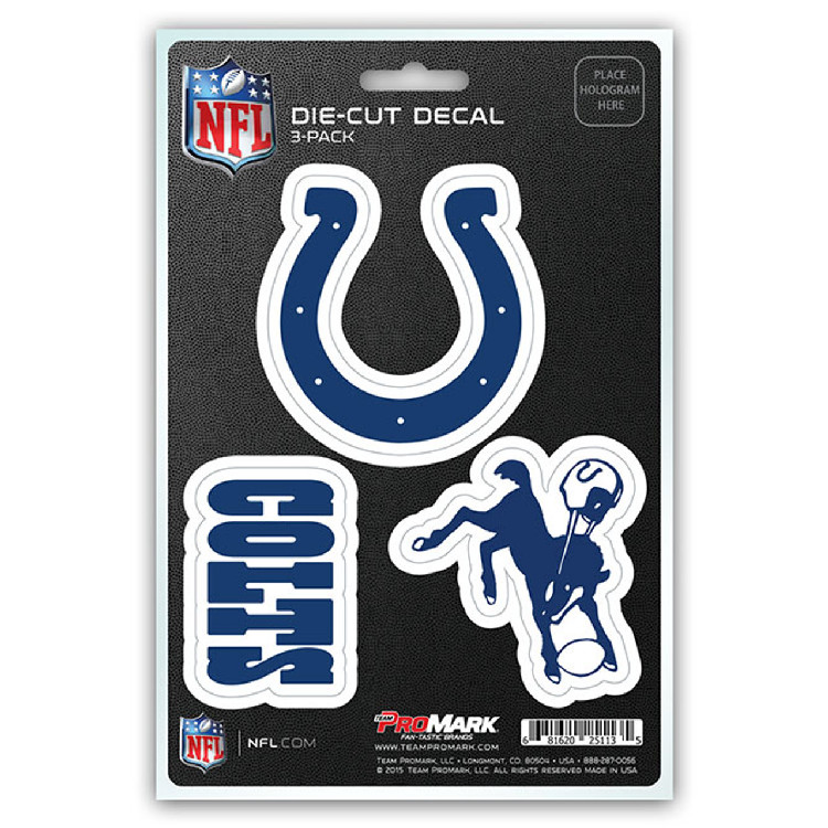 Indianapolis Colts Decal Die Cut Team 3 Pack