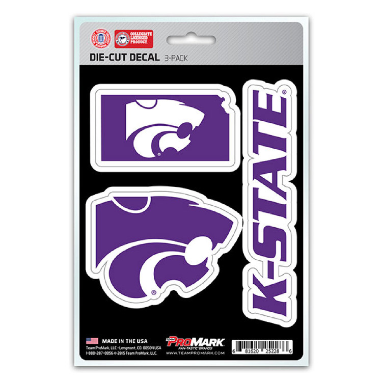 Kansas State Wildcats Decal Die Cut Team 3 Pack